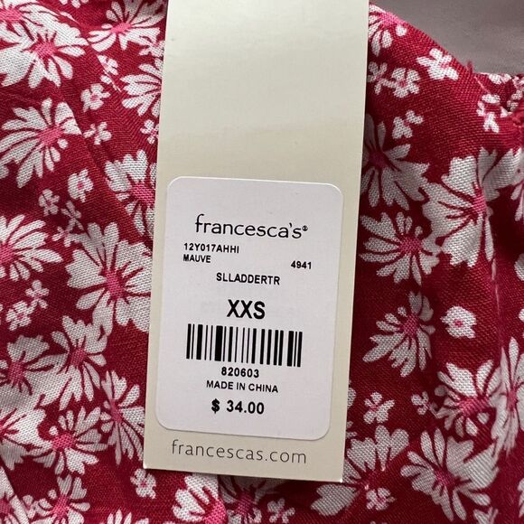 Francesca’s Monroe Ladder Trim Floral Tank Top Size XXS - Picture 3 of 10